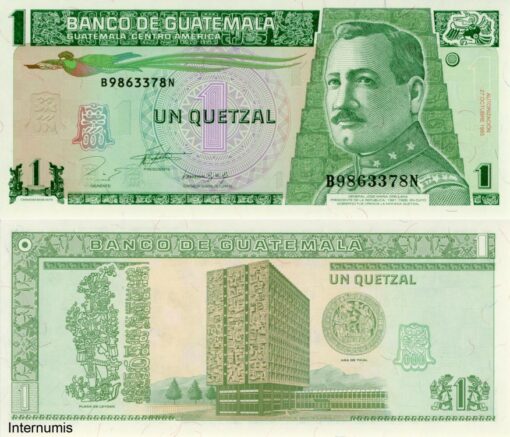 Guatemala  1 Quetzal 1993 (P.87a) Erh. UNC