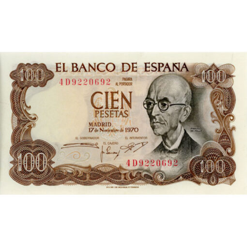 Spanien - 100 Pesetas 1970 , (P.152) Erh. XF