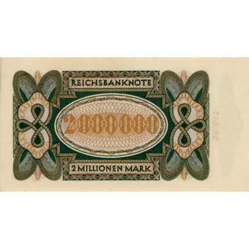 Deutschland - 2 Millionen Mark 1923 , (Rosb.89b,) Erh. AU – Bild 2