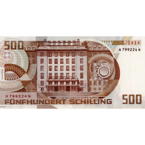 Österr.Nationalbank - 500 Schilling 1985, Vs.Otto Wagner, Rs.Postsparkassengebäude , (KK.257a/Ank 286/P.151) Erh. I - Image 2