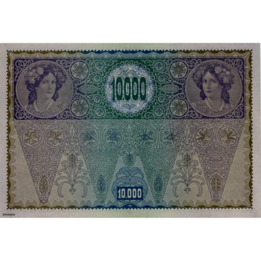 10.000 Kronen 1918 , Aufdruck : Deutsch Österreich links von der Krone, II. Auflage , (KK.150b / ANK 184 / P.66) Erh. III+ – Bild 2