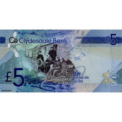 Schottland - 5 Pounds 2009 , Clydesdale Bank , (P.229la) Erh. UNC – Bild 2