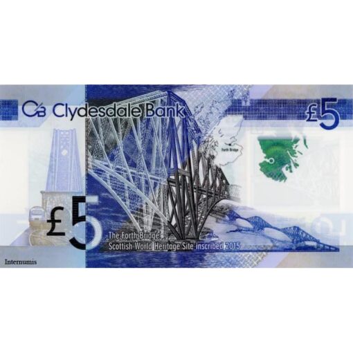 Schottland - 5 Pounds 2016,Clydesdale Bank , (P.230b) Erh. UNC – Bild 2