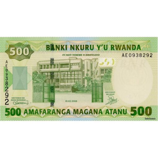 Ruanda - 500 Francs 1.02.2008, (P.34) Erh. UNC