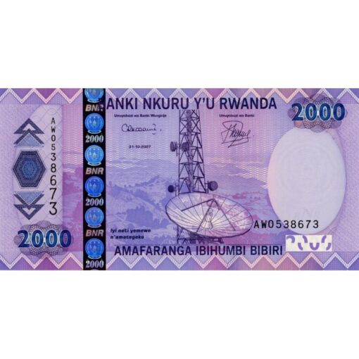 Ruanda - 2000 Francs 31.10.2007, (P.36) Erh. UNC