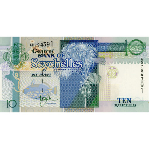 Seychellen - 10 Rupees ND(1998), (P.36a) Erh. UNC