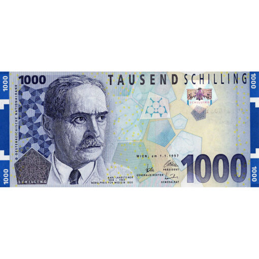 Österr.Nationalbank - 1000 Schilling 1997,Vs.Karl Landsteiner, (KK.262 / Ank 292 / P.155) Erh. I