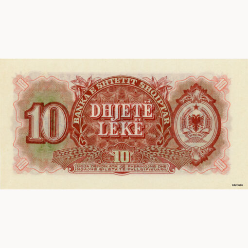 Albanien - 10 Leke 1957, (P.28) Erh. UNC – Bild 2