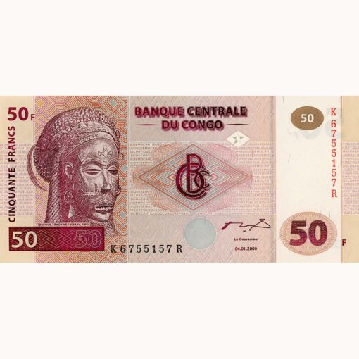 Kongo Dem.Republik - 50 Francs  2000, G & D, (P.91a) Erh. UNC