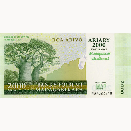 Madagascar  - 2000 Ariary 2007, Gedenkbanknote, **Madagascar Action Plan**, (P.93) Erh. UNC