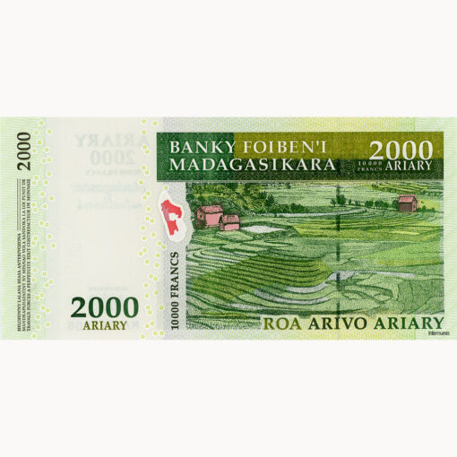 Madagascar  - 2000 Ariary 2007, Gedenkbanknote, **Madagascar Action Plan**, (P.93) Erh. UNC – Bild 2