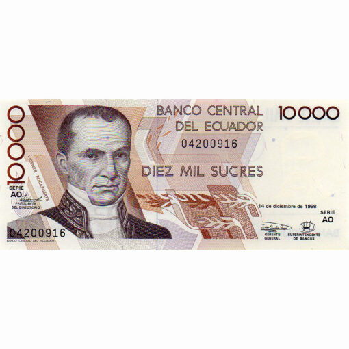 Ecuador - 10.000 Sucres 14.12.1998 (P.127e) Erh. UNC