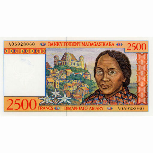 Madagascar  - 2500 Francs  = 500 Ariary ND(1998), (P.81) Erh. UNC