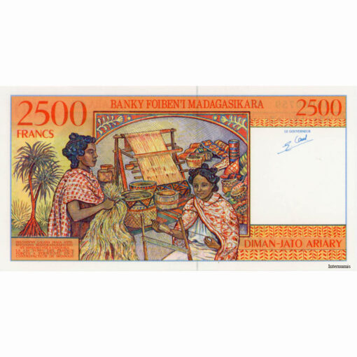 Madagascar  - 2500 Francs  = 500 Ariary ND(1998), (P.81) Erh. UNC – Bild 2