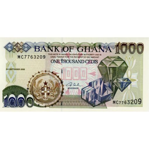 Ghana - 1000 Cedis 2.9.2002, (P.32h) Erh. UNC