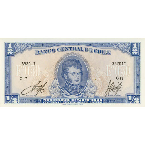 Chile - 1/2 Escudo ND(1962), (P.134Aa) Erh. UNC