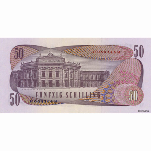 Österr.Nationalbank - 50 Schilling 1970, 2. Auflage, Vs.Ferd.Raimund, Rs.Burgtheater, (KK254a / P.144 / ANK 284) Erh. I – Bild 2