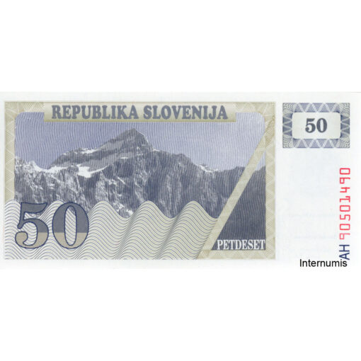 Slovenien - 50 Tolarjew 1990, (P.5a) Erh. UNC – Bild 2