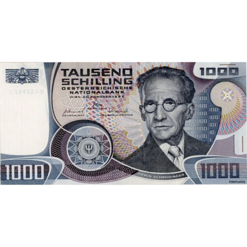 Österr.Nationalbank - 1000 Schilling 1983, Vs. Erwin Schrödinger, Rs.Uni Wien, KN.dunkelbraun, (KK.255b/ANK285/P.152/2) Erh. II+