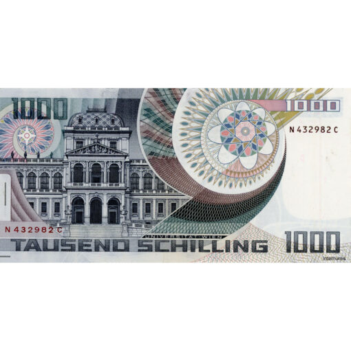 Österr.Nationalbank - 1000 Schilling 1983, Vs. Erwin Schrödinger, Rs.Uni Wien, KN.dunkelbraun, (KK.255b/ANK285/P.152/2) Erh. II+ - Image 2