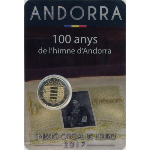 Andorra - 2 Euro 2017, **100 Jahre Hymne Andorras**, (KM. -) Erh. Coincard