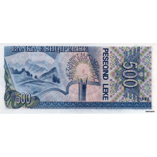 Albanien - 500 Leke 1992, (P.53a) Erh. XF+ – Bild 2