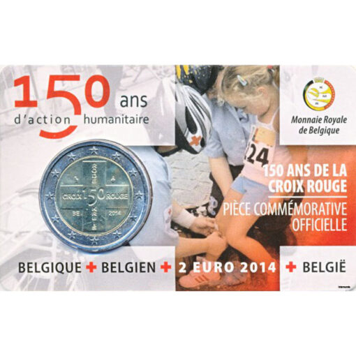 Belgien - 2 Euro 2014, 150 Jahre Roteskreuz in Belgien, (AMK.126) Erh. Coincard