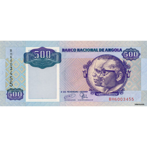 Angola - 500 Kwanzas 4.2.1991, (P.128c) Erh. UNC