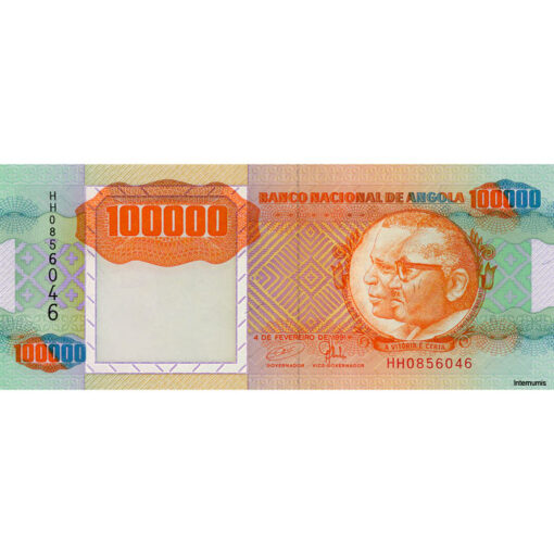 Angola - 100.000 Kwanzas 4.2.1991, (P.133a) Erh. UNC