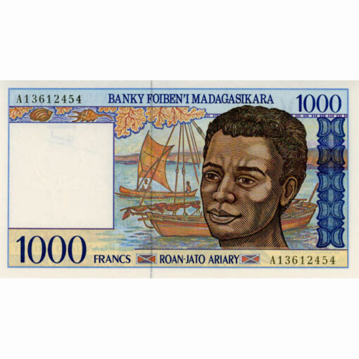 Madagascar  - 1000 Francs  = 200 Ariary ND(1994), (P.76a) Erh. UNC