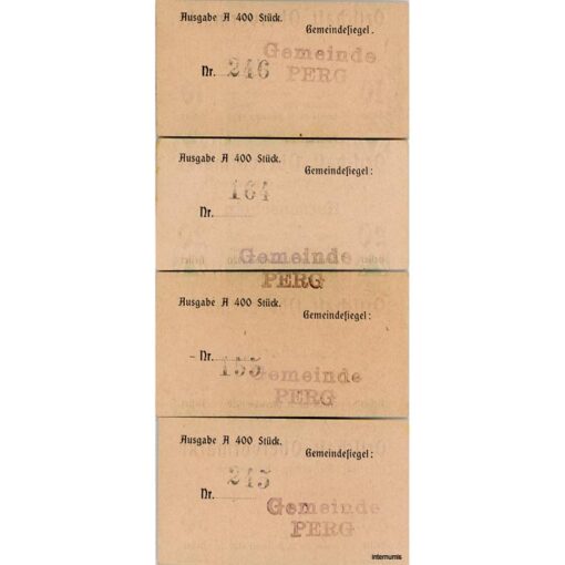 Obervormarkt(OÖ) - 10,20,30,50 Heller (-31.12.1921),Ausgabe A, 400 Stück, KN.schwarz groß - 6 mm, (KKN.S696)I)a)A) Erh. I - Image 2