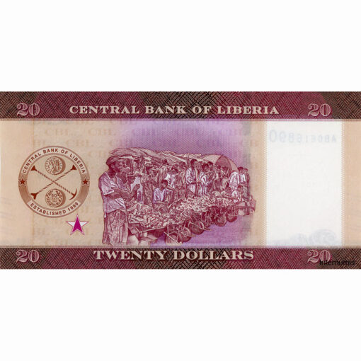 Liberia - 20 Dollars 2022 , (P.39a) Erh. UNC – Bild 2