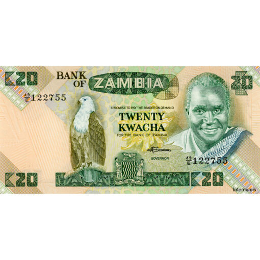 Sambia - 20 Kwacha ND(1980 - 1988), (P.27e) Erh. UNC