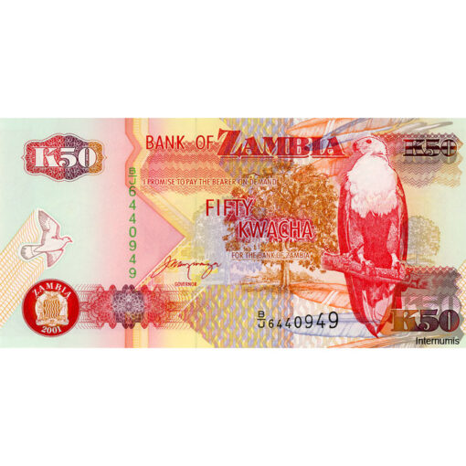 Sambia - 50 Kwacha 2001, (P.37c) Erh. UNC