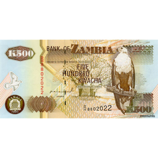 Sambia - 500 Kwacha 1992, (P.39a) Erh. UNC