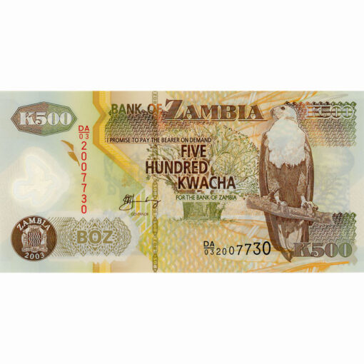 Sambia - 500 Kwacha 2003, (P.43b) Erh. UNC