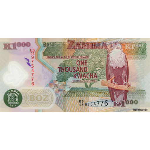 Sambia - 1000 Kwacha 2011, (P.44h) Erh. UNC