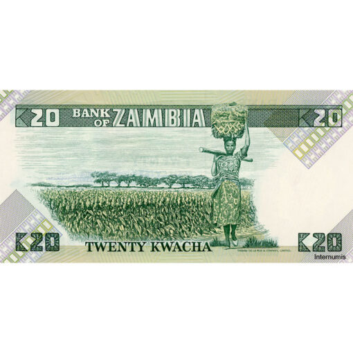 Sambia - 20 Kwacha ND(1980 - 1988), (P.27e) Erh. UNC – Bild 2