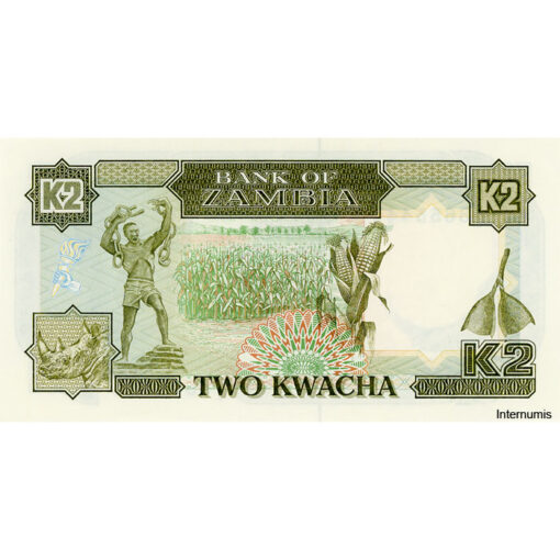 Sambia - 2 Kwacha ND(1989), (P.29a) Erh. UNC – Bild 2