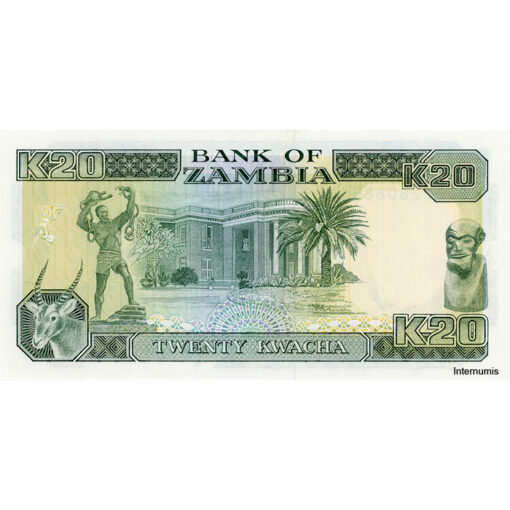 Sambia - 20 Kwacha ND(1989 - 1991), (P.32b) Erh. UNC – Bild 2