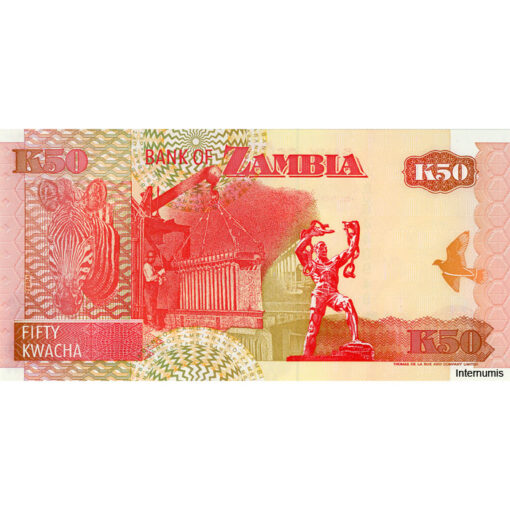 Sambia - 50 Kwacha 2001, (P.37c) Erh. UNC – Bild 2