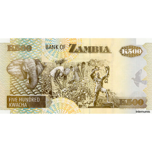 Sambia - 500 Kwacha 1992, (P.39a) Erh. UNC – Bild 2