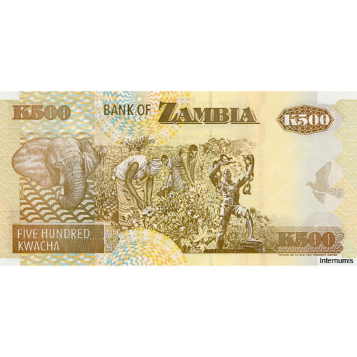 Sambia - 500 Kwacha 2003, (P.39d) Erh. UNC – Bild 2