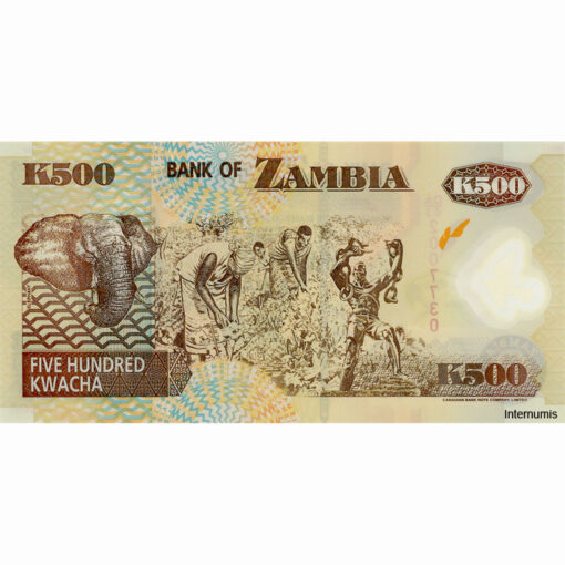 Sambia - 500 Kwacha 2003, (P.43b) Erh. UNC – Bild 2