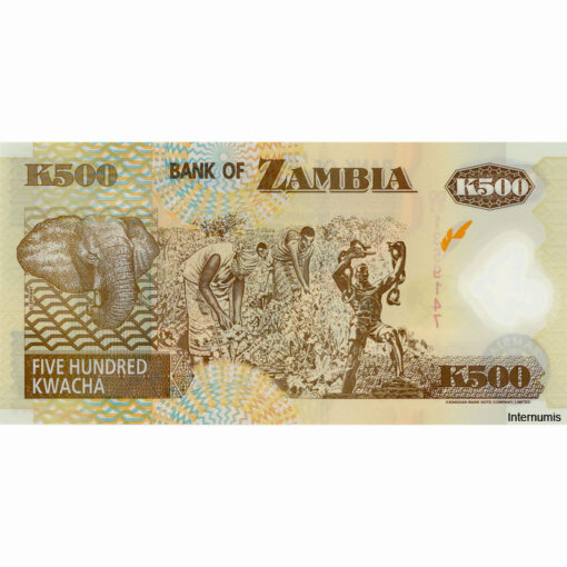 Sambia - 500 Kwacha 2004, (P.43c) Erh. UNC – Bild 2