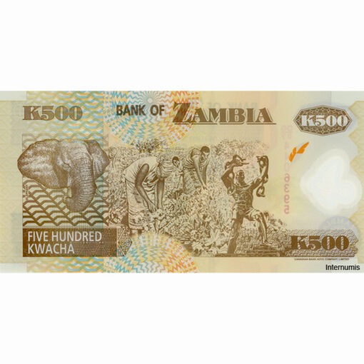 Sambia - 500 Kwacha 2006, (P.43e) Erh. UNC – Bild 2