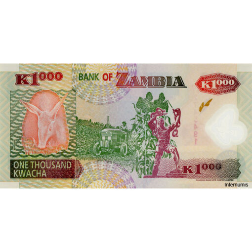 Sambia - 1000 Kwacha 2006, (P.44e) Erh. UNC – Bild 2