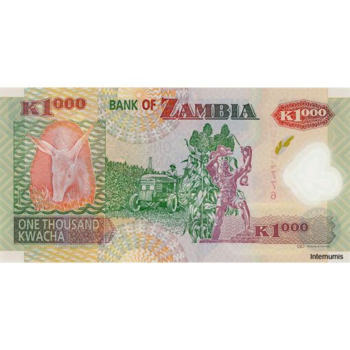 Sambia - 1000 Kwacha 2011, (P.44h) Erh. UNC – Bild 2