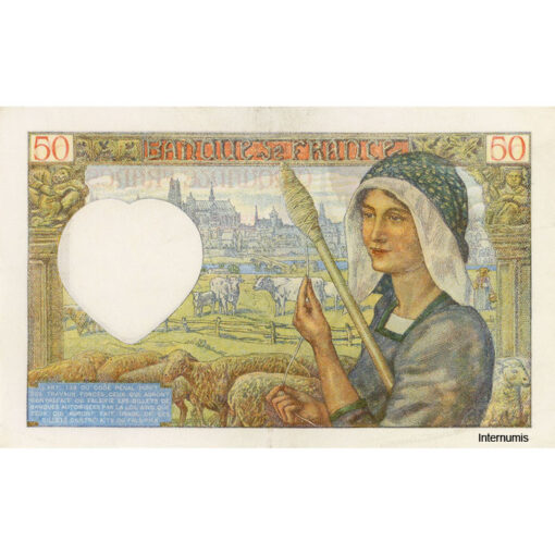 Frankreich - 50 Francs 20.11.1941, (P.93) Erh. XF – Bild 2