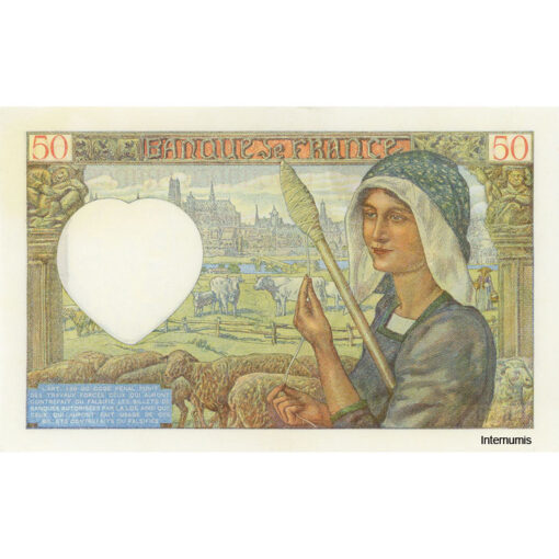 Frankreich - 50 Francs 24.4.1941, (P.93) Erh. AU – Bild 2